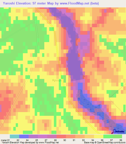 Yaroshi,Ukraine Elevation Map