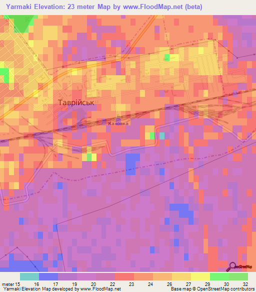 Yarmaki,Ukraine Elevation Map