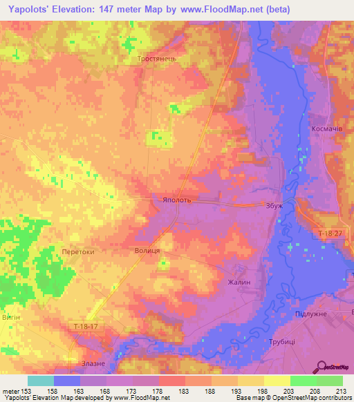 Yapolots',Ukraine Elevation Map