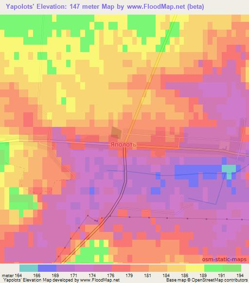 Yapolots',Ukraine Elevation Map