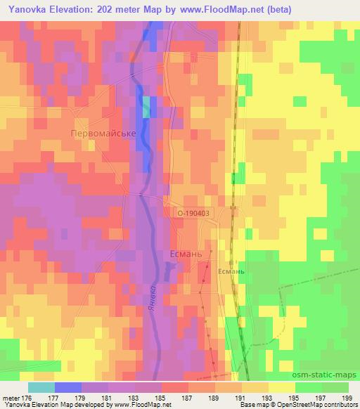 Yanovka,Ukraine Elevation Map