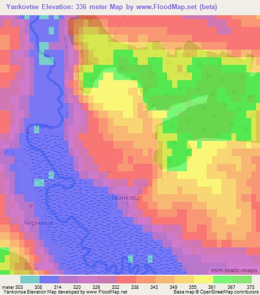 Yankovtse,Ukraine Elevation Map