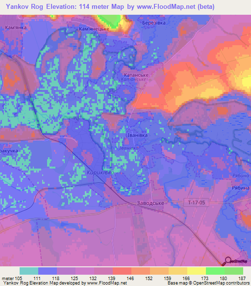 Yankov Rog,Ukraine Elevation Map