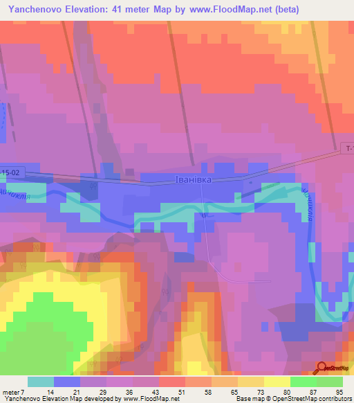 Yanchenovo,Ukraine Elevation Map