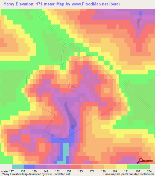 Yamy,Ukraine Elevation Map