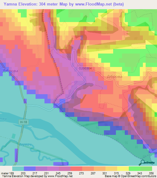 Yamna,Ukraine Elevation Map