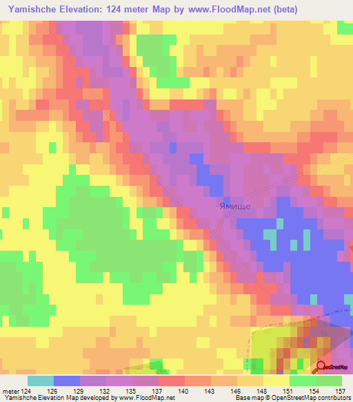 Yamishche,Ukraine Elevation Map