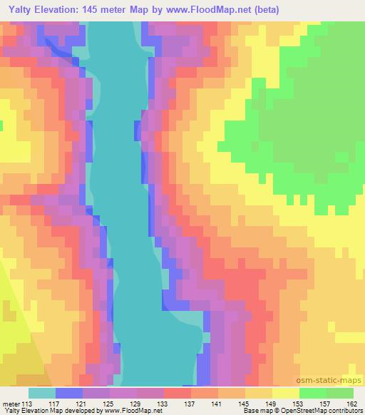 Yalty,Ukraine Elevation Map