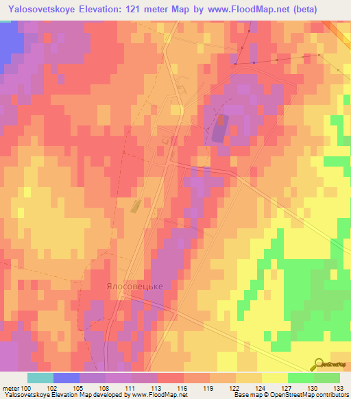 Yalosovetskoye,Ukraine Elevation Map