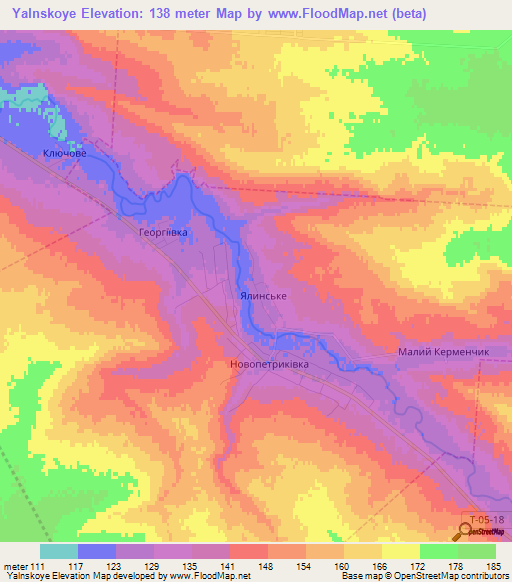 Yalnskoye,Ukraine Elevation Map