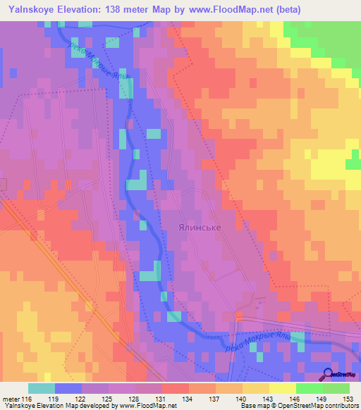 Yalnskoye,Ukraine Elevation Map
