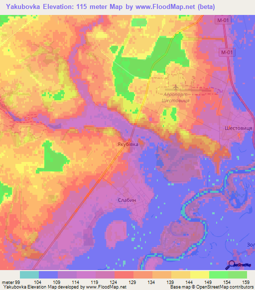 Yakubovka,Ukraine Elevation Map