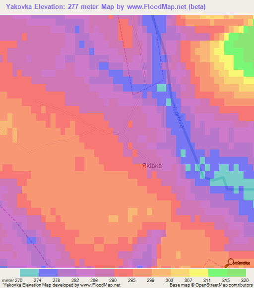 Yakovka,Ukraine Elevation Map