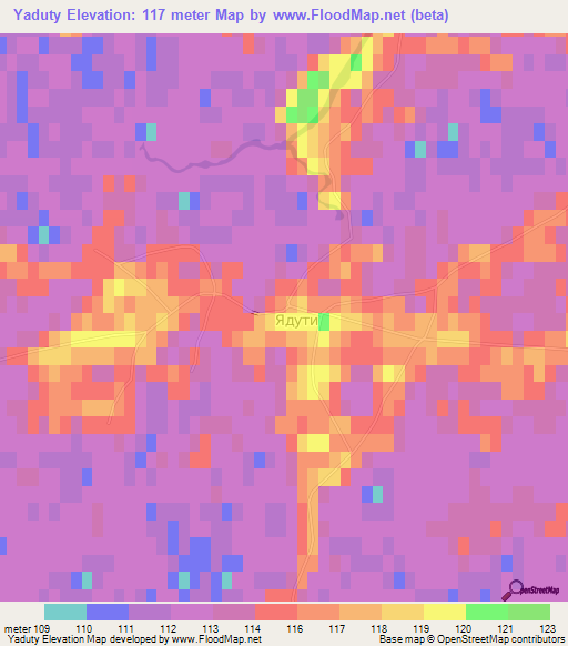 Yaduty,Ukraine Elevation Map