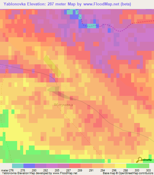 Yablonovka,Ukraine Elevation Map