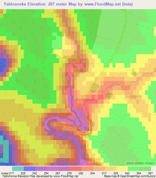 Yablonovka,Ukraine Elevation Map