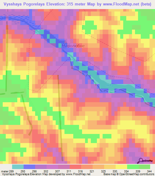 Vysshaya Pogorelaya,Ukraine Elevation Map