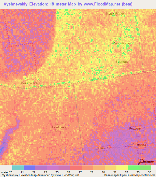 Vyshnevskiy,Ukraine Elevation Map