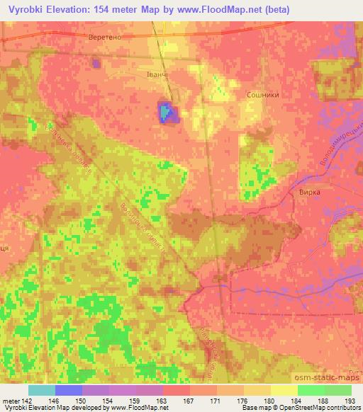 Vyrobki,Ukraine Elevation Map