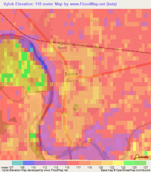 Vylok,Ukraine Elevation Map