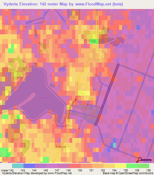Vyderta,Ukraine Elevation Map