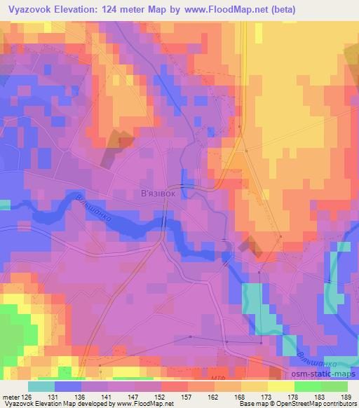 Vyazovok,Ukraine Elevation Map