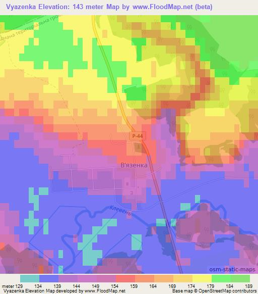 Vyazenka,Ukraine Elevation Map