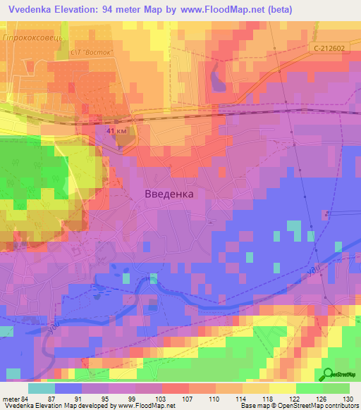 Vvedenka,Ukraine Elevation Map