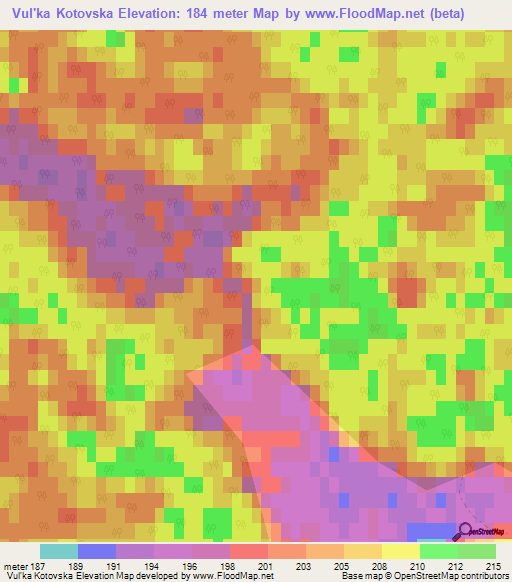 Vul'ka Kotovska,Ukraine Elevation Map