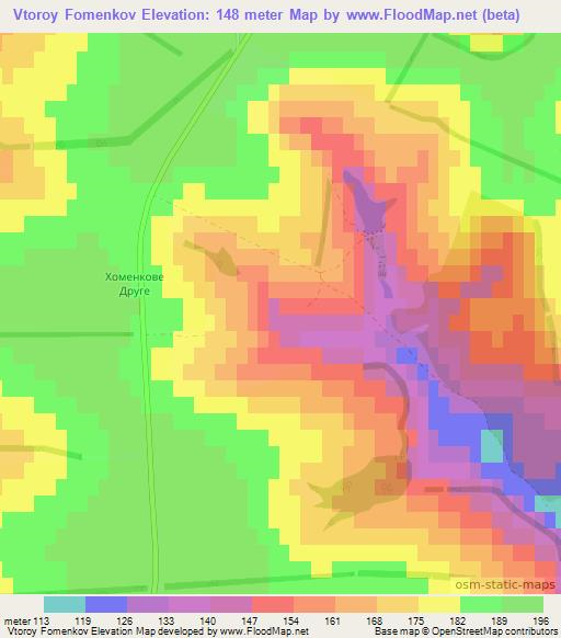 Vtoroy Fomenkov,Ukraine Elevation Map