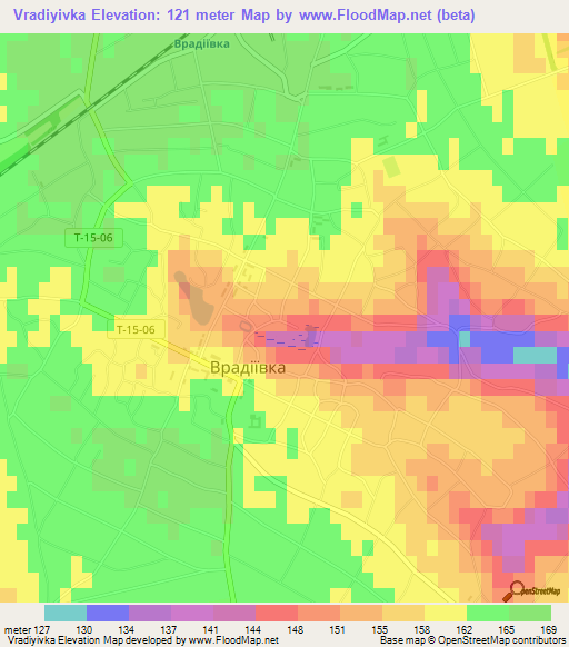 Vradiyivka,Ukraine Elevation Map