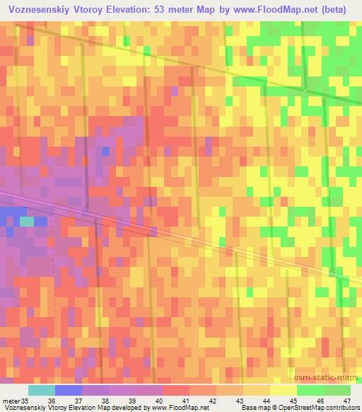 Voznesenskiy Vtoroy,Ukraine Elevation Map