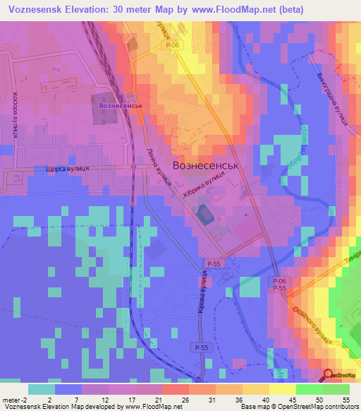 Voznesensk,Ukraine Elevation Map