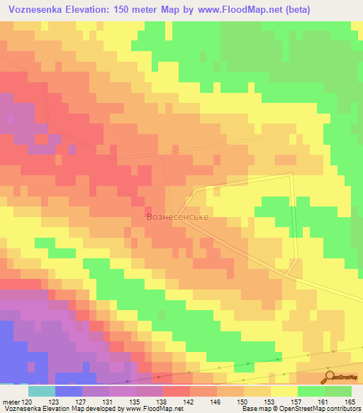 Voznesenka,Ukraine Elevation Map