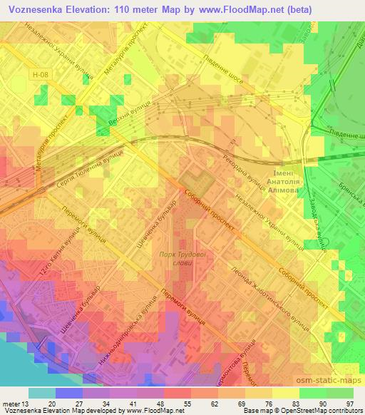 Voznesenka,Ukraine Elevation Map