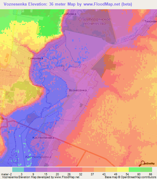 Voznesenka,Ukraine Elevation Map
