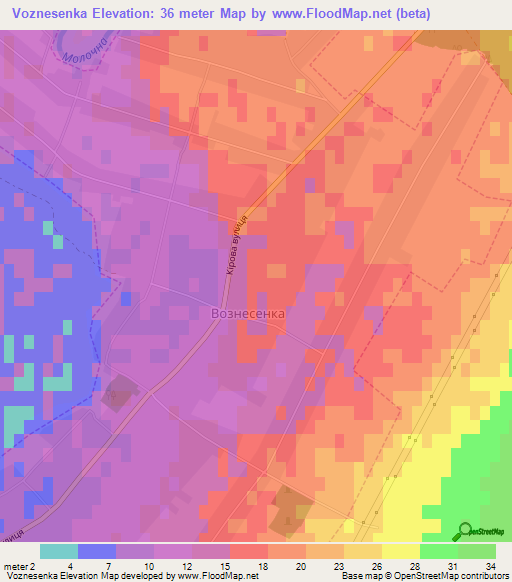 Voznesenka,Ukraine Elevation Map