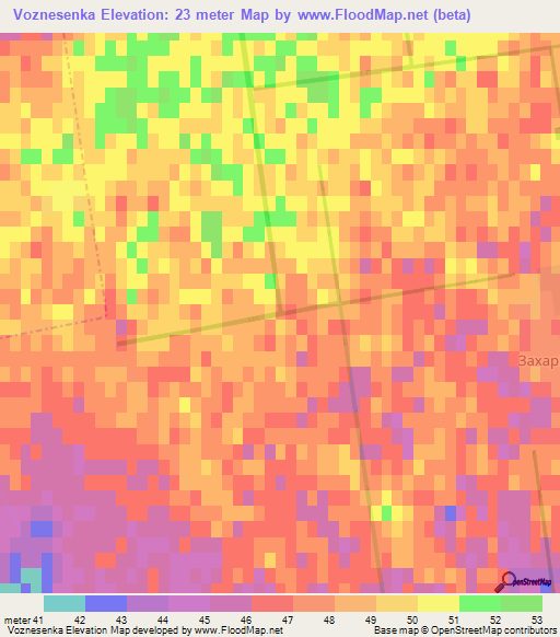 Voznesenka,Ukraine Elevation Map