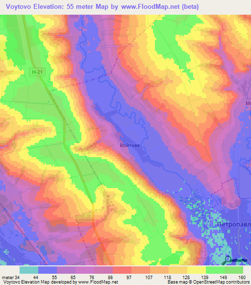 Voytovo,Ukraine Elevation Map
