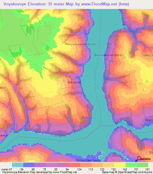 Voyskovoye,Ukraine Elevation Map