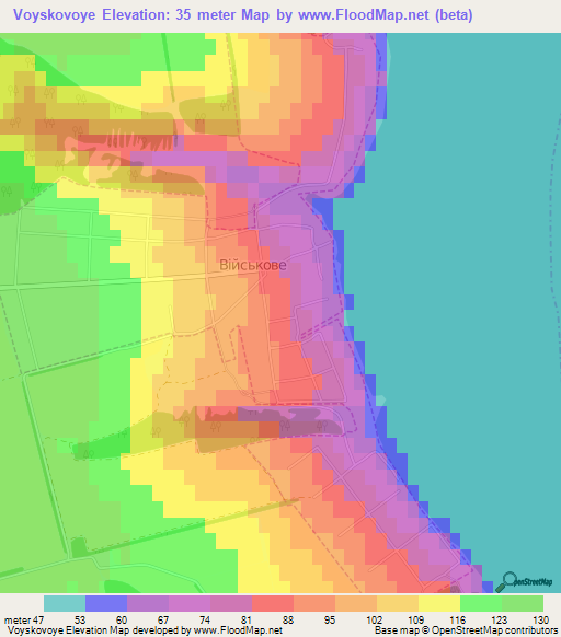 Voyskovoye,Ukraine Elevation Map