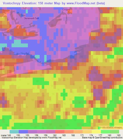 Vostochnyy,Ukraine Elevation Map