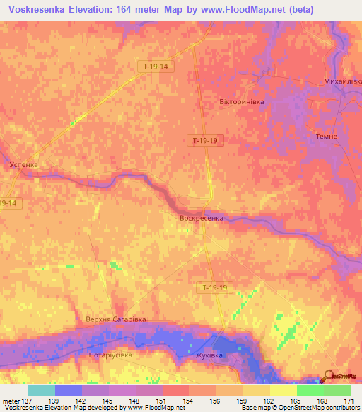Voskresenka,Ukraine Elevation Map