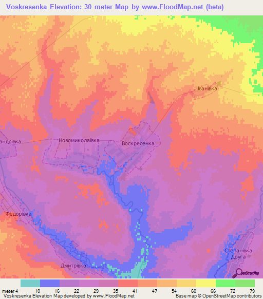 Voskresenka,Ukraine Elevation Map