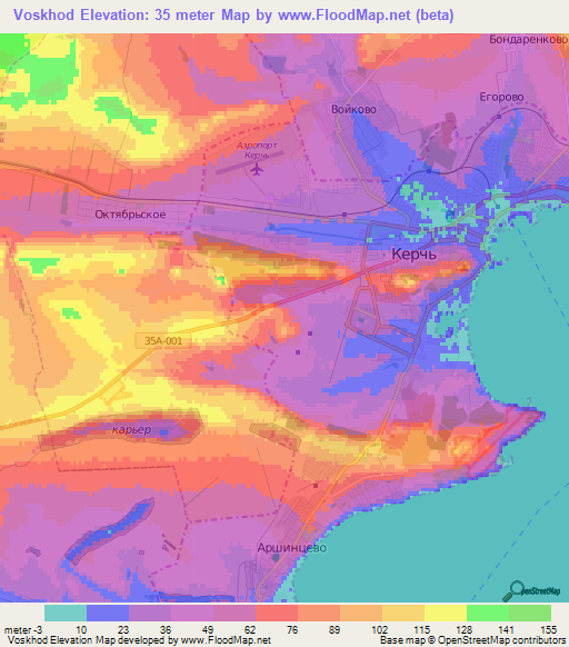 Voskhod,Ukraine Elevation Map