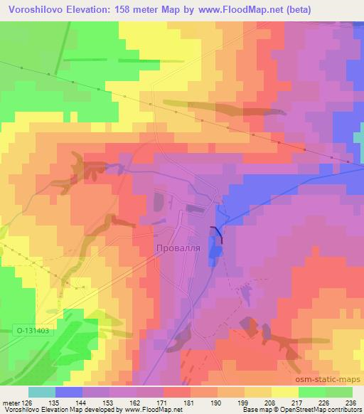 Voroshilovo,Ukraine Elevation Map