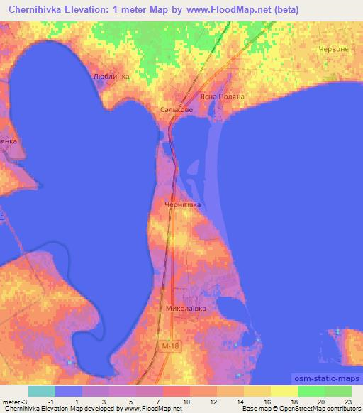 Chernihivka,Ukraine Elevation Map