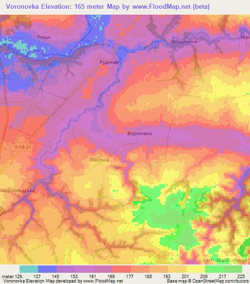 Voronovka,Ukraine Elevation Map
