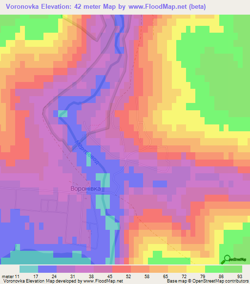 Voronovka,Ukraine Elevation Map