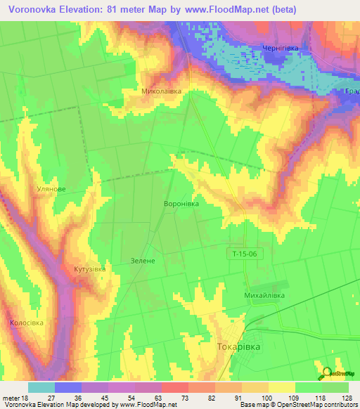 Voronovka,Ukraine Elevation Map